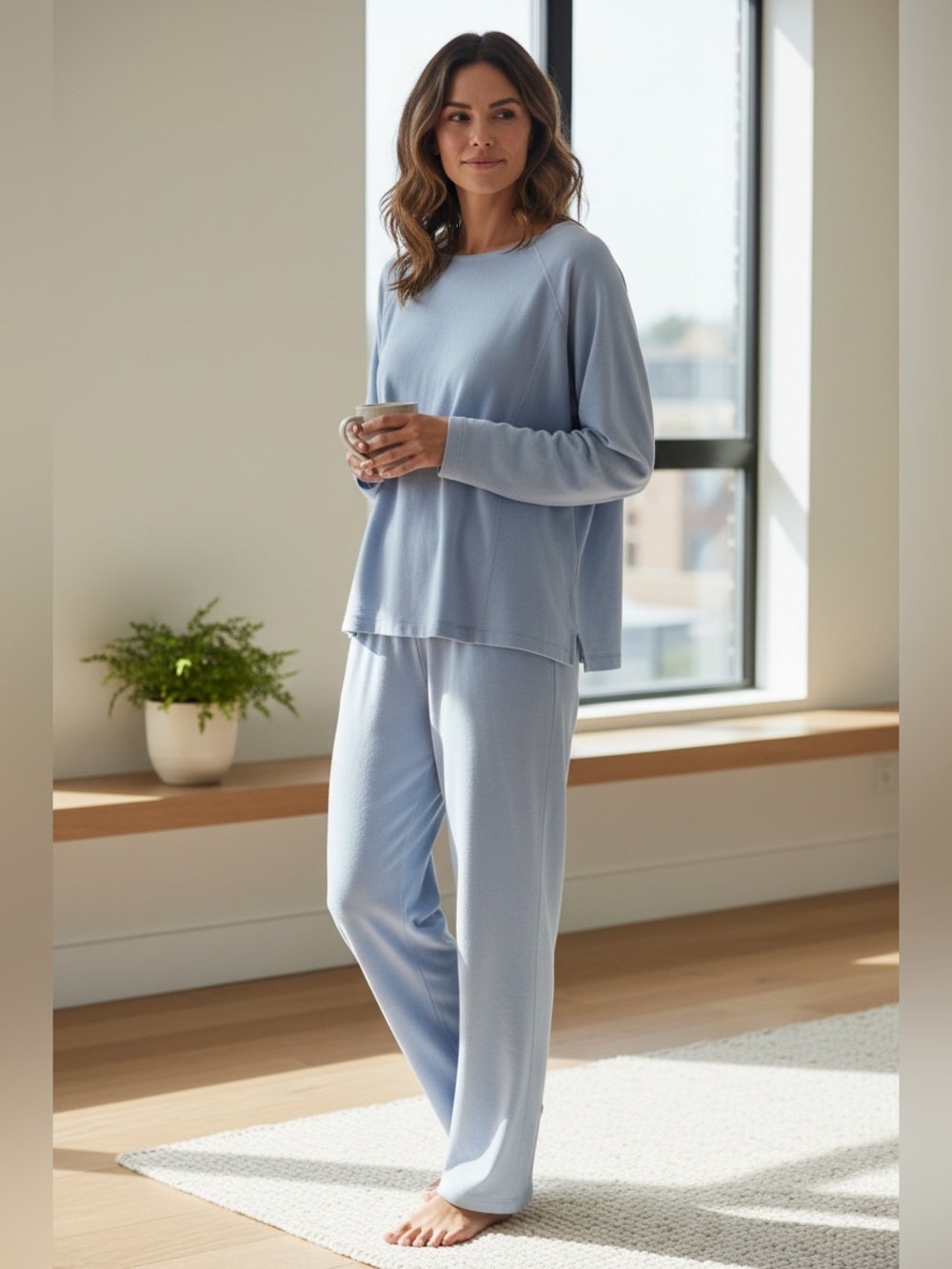 L.L. Bean Powder Blue Lounge Pants & Top Set